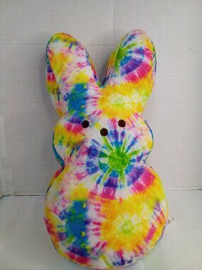 Peeps Bunny Stuffed Plush Rainbow Colorful Tie Dye 17"